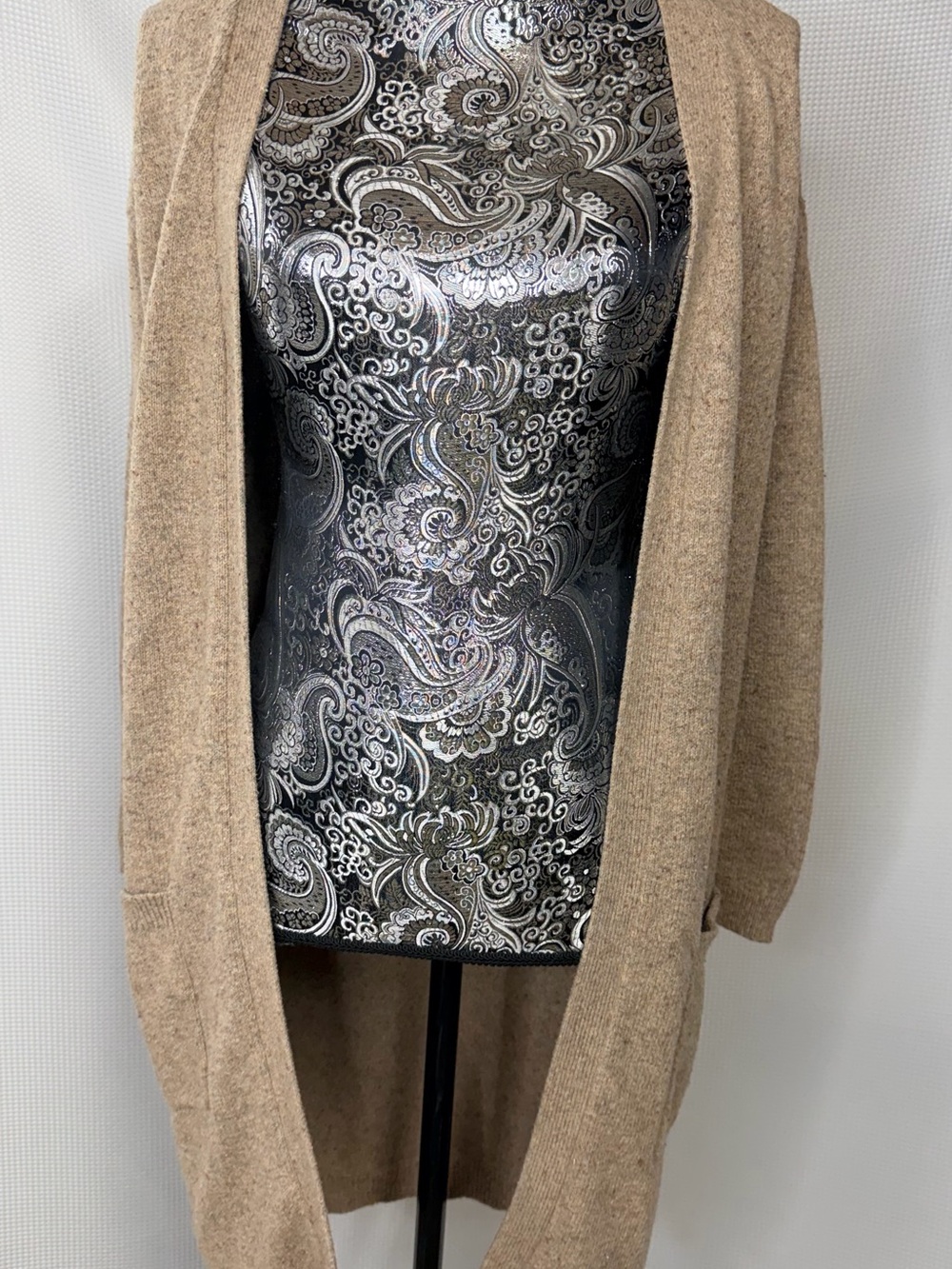 Fat face Open-Front Longline Cardigan Sweater - Camel/Tan